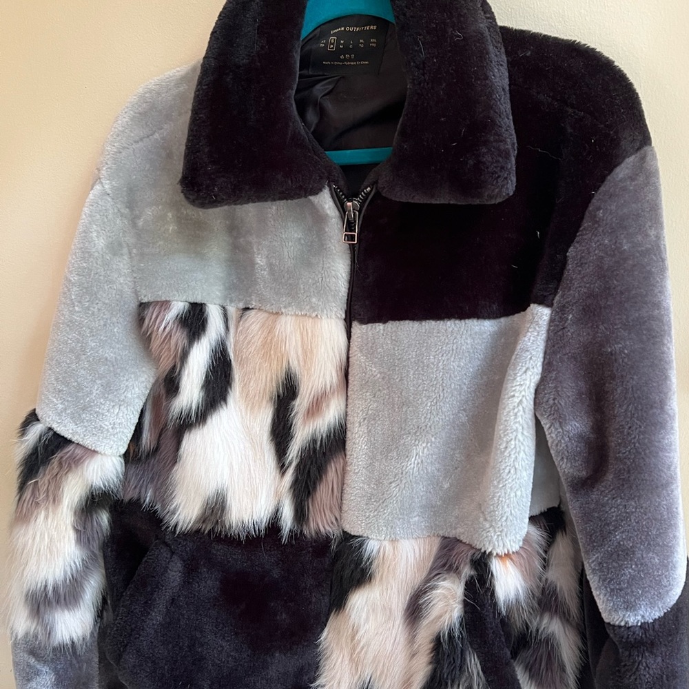 Oversized Patchwork Furry Jacket - image 4
